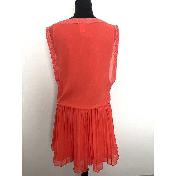 Moon Collection Women's Orange(ish) Flare Pleated Embellished Mini Dress Medium - Picture 2 of 12